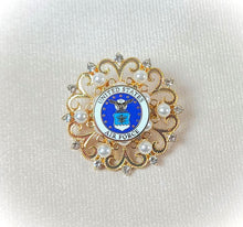 Load image into Gallery viewer, United States Air Force Gold Pearl Brooch