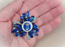 Load image into Gallery viewer, United States Air Force Blue Crystal Brooch