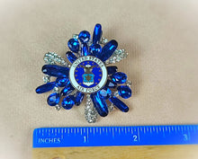 Load image into Gallery viewer, United States Air Force Blue Crystal Brooch