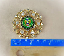 Load image into Gallery viewer, United States Army Gold Pearl Brooch