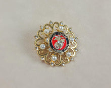 Load image into Gallery viewer, United States Marine Gold Pearl Brooch
