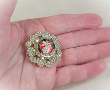 Load image into Gallery viewer, United States Marine Crystal Brooch