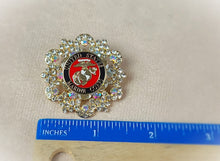Load image into Gallery viewer, United States Marine Crystal Brooch