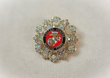 Load image into Gallery viewer, United States Marine Crystal Brooch