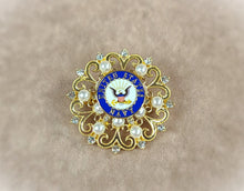 Load image into Gallery viewer, United States Navy Gold Pearl Brooch