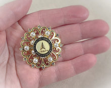 Load image into Gallery viewer, United States Space Force Gold Pearl Brooch