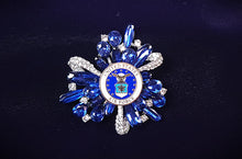 Load image into Gallery viewer, United States Air Force Blue Crystal Brooch
