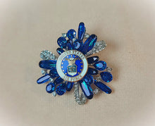 Load image into Gallery viewer, United States Air Force Blue Crystal Brooch

