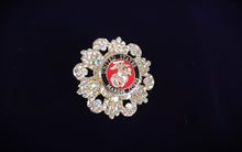Load image into Gallery viewer, United States Marine Crystal Brooch
