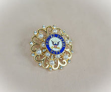 Load image into Gallery viewer, United States Navy Gold Pearl Brooch
