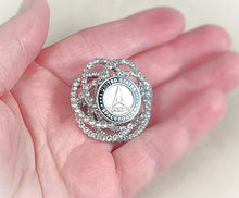 Load image into Gallery viewer, United States Space Force Silver Rhinestone Brooch
